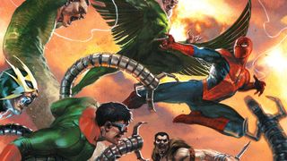Amazing Spider-Man #53 and #54 connecting covers by Gabrielle Dell'Otto.